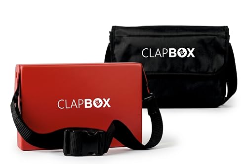 Image of Clapbox Lap Cajon - with Bag & Strap, Red | Clapbox with Rich Bass & Crisp Snare | Play on Lap or Standing | Compact Cajon for Musicians, Buskers & Travel