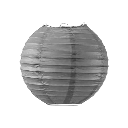 Boule Papier Gris 20cm - Lampion Papier en Papier de Riz - Lanterne Japonaise Gris pour Décoration de Mariage, Anniversaire, Fêtes