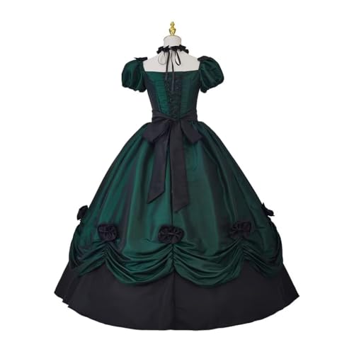 Asulla Womens Gothic Victorian Wedding Dress Princess Puffy Sleeve Rococo Lolita Masquerade Ball Gown with Bow2