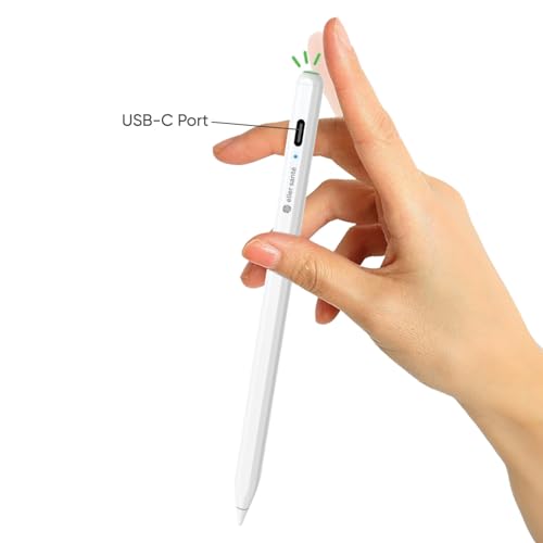 Image of eller sante Universal Stylus Pen for Touch Screen Devices Compatible with Android, iOS, Tablets & Smartphones iPad Pencil Power Display Tilt Sensitivity Magnetic Adsorption- White