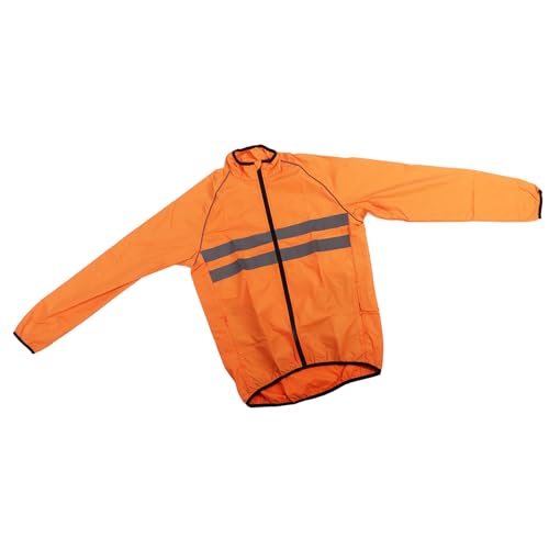 Chaqueta reflectante de poliéster para ciclismo naranja XL miniatura 3