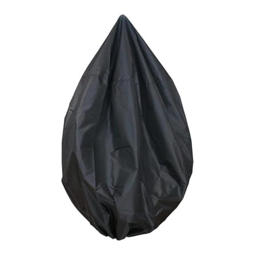 Fenteer Funda para Silla Huevo Protector para Columpio de Jardín Y Balancín de Exterior Cubierta de Tela Oxford con Cordón Ajustable para Viento Adecuado para, Negro Diámetro 121cm, Individual