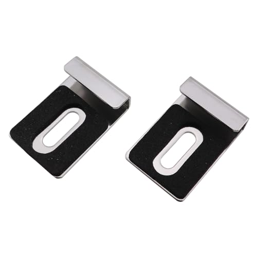 Image of 8PCS Metal Mirror Holder Kit Glass Clamps with Screw Rubber Pads Silver Heavy Duty Mirror Hanger Hardware Square Hardware Furniture Accessory for Frameless Mounting Billboard Displays