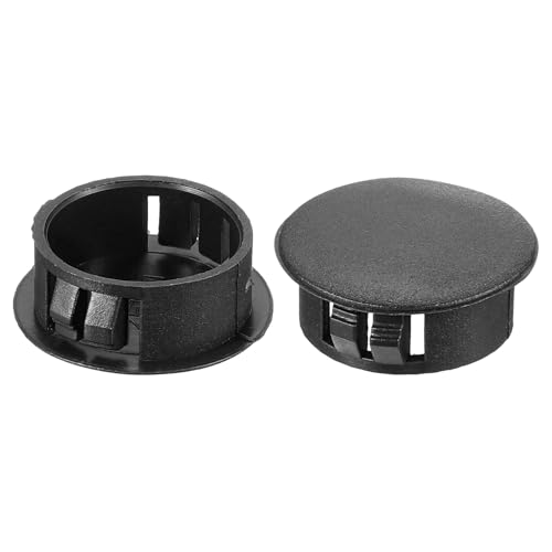 Image of PATIKIL 20Pcs 1 inch Hole Plugs, 1 inch /25mm Plastic Hole Plugs, 20Pcs Flush Type Round Hole Plugs Cover Snap in Locking Hole Tube for Table Kitchen Cabinet Furniture, Black