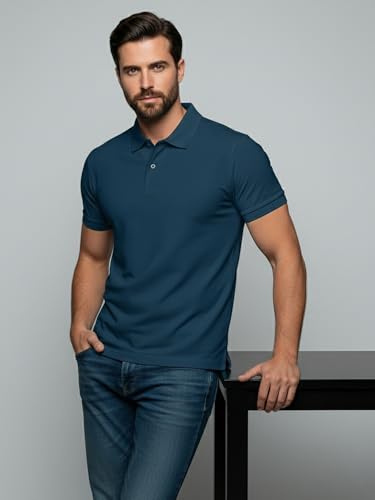 Image of XENOVAURBAN Cotton Polo t Shirt for Man | Regular Fit Solid Color Classic Cotton Polo T-Shirt with Collar for Men