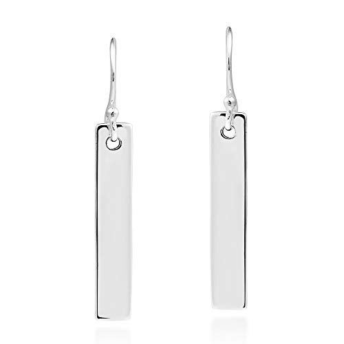 Boucles d'oreilles pendantes rectangulaires argent 925 pour femme bijoux géométriques modernes