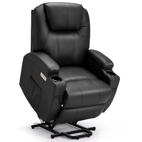 Esright Power Lift Recliner Chair in Black PU Leather