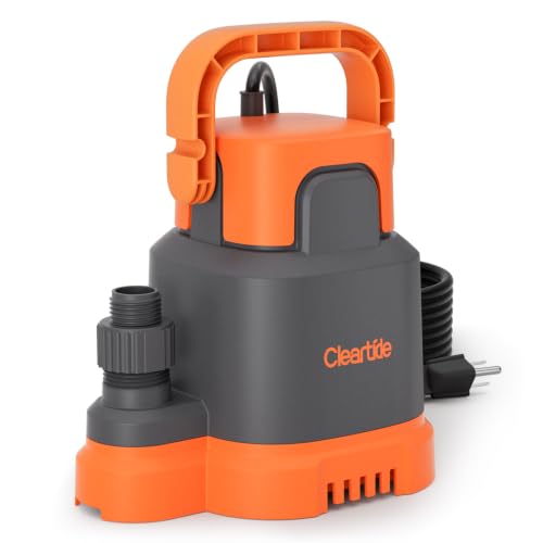 Image of Submersible Utility Water Pump, 2400 GPH Portable Sump Pump with Copper Motor, Plug and Work for Pond, Garden Watering, Pool Transfer, Hot Tub Emptying