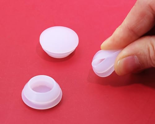 Image of ONLYKXY 10 Pcs Clear Silicone Round Snap in Type Locking Furniture Hole Plugs Button Protective Cover Cap Head,Universal (18mm /0.7inch)