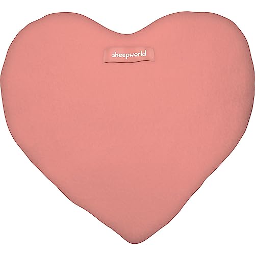 Sheepworld Plüschkissen Motiv Denke | Plüschkissen in Herzform, 30 cm x 25 cm, Mehrfarbig, 100% Polyester | Geschenk, Liebe, Valentinstag | 48183