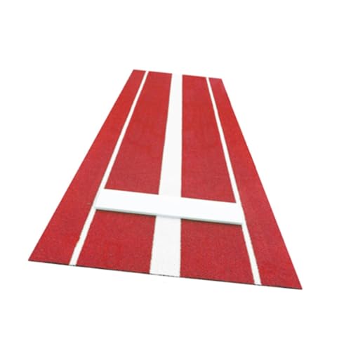 Colaxi Softball Pitching Mat, Baseball Hitting Mat, Softball Pitching Mound, Portable Pitching Mound for Indoor Outdoor Practice, Red 92x244cm