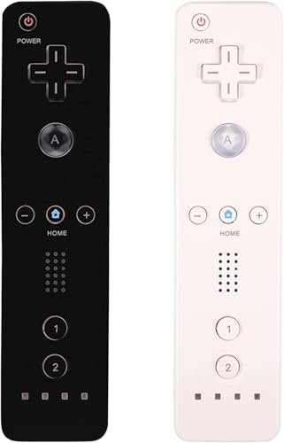 LeonDesigns Wii Controller 2 Pack Wii u Remote mit Silikongehäuse und Handgelenksgurt (weiß+schwarz)