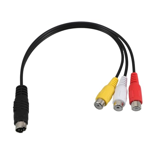 BRIGHTFUFU 4 Pin S-Video to 3 Video Cable Adapter Cable Conversion Cord for Tvs Projectors Monitors