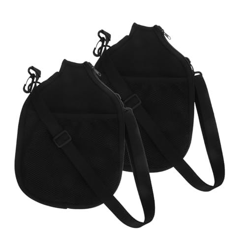 SUPVOX 2個防水ネオプレン製卓球ラケットケース メッシュポケット付き軽