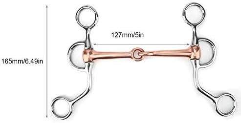Horse Snaffle, Chew Stainless Steel Training Bit Copper Jointed Month Snaffle Bit French Link Loose Copper Snaffle Racing Accessory Snaffle bits for Horses
