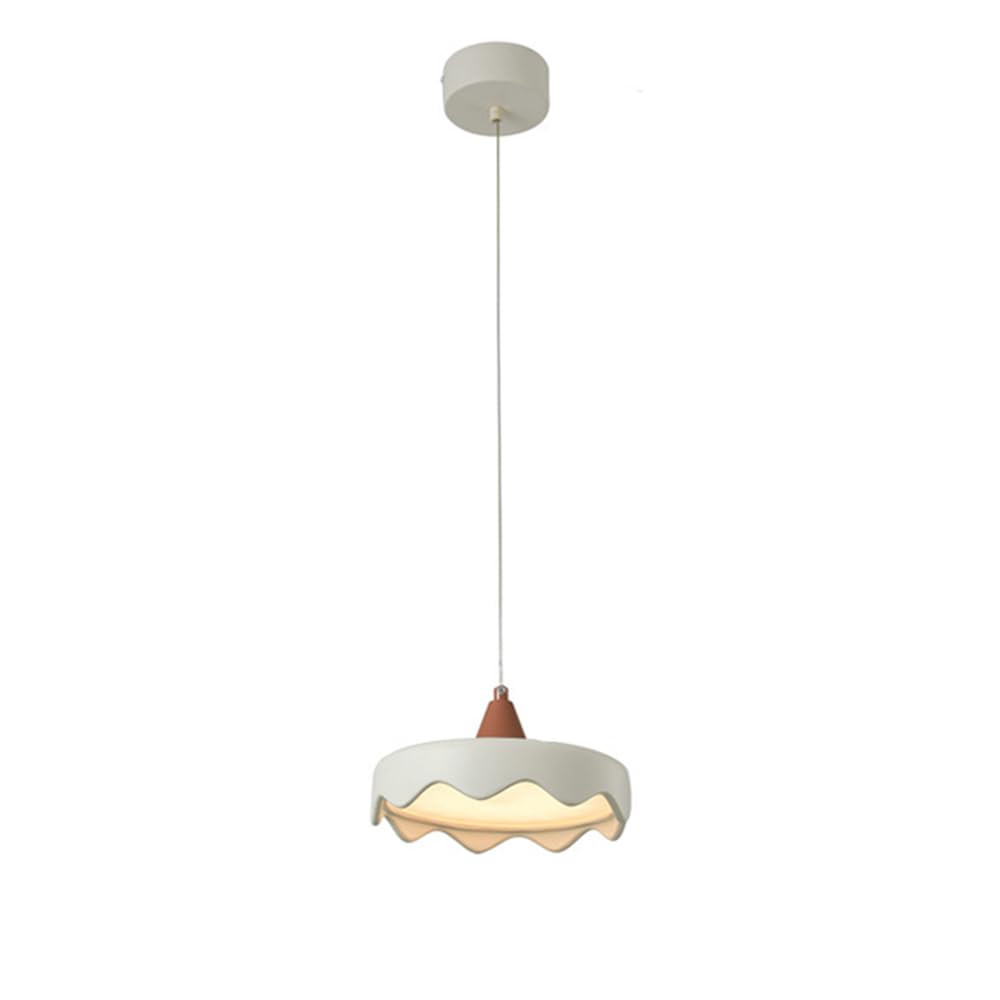 RSZCSMO Nordic Cream Wind LED Restaurant Dining Table Chandelier 7.9-inch Modern Minimalist Bedroom Bedside Resin Chandelier is Suitable for Living Room Bar Hotel,Lighting Fixture