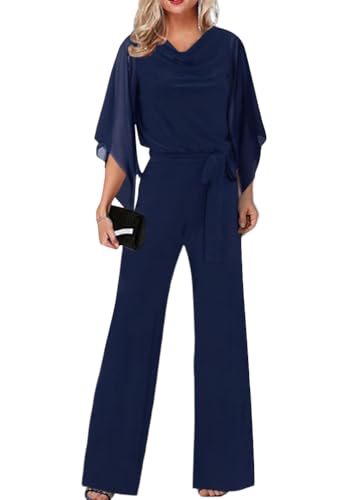 Combinaison Dentelle Femme Sans Manches Col Rond – Jumpsuit Chic Slim été Pour Cocktail Et Soirée