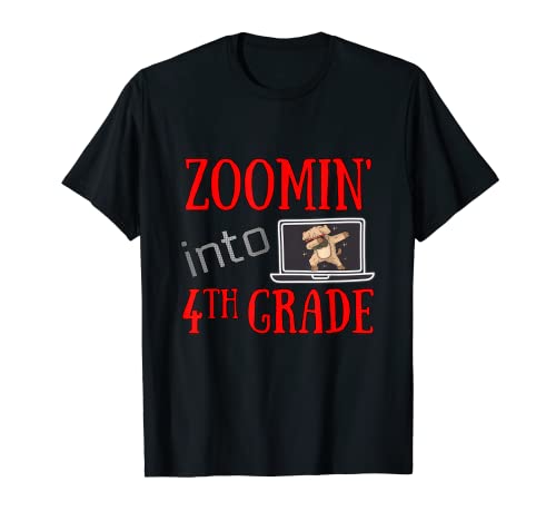 Zoomin' Into 4th Grado Dabbing Dog on Laptop Homeschool Camiseta