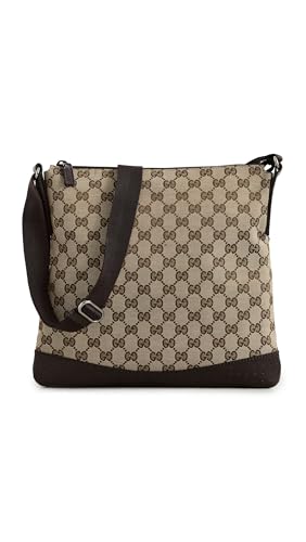 What Goes Around Comes Around Women's Pre-Loved Gucci Brown Canvas Pocket Messenger, Brown, One Size