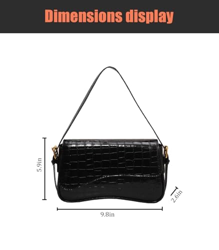 Image of Shoulder Bag for women Y2K Crossbody Vegan Leather Purse Straps Retro Clutch Hobo Hadbags with 2 Removable