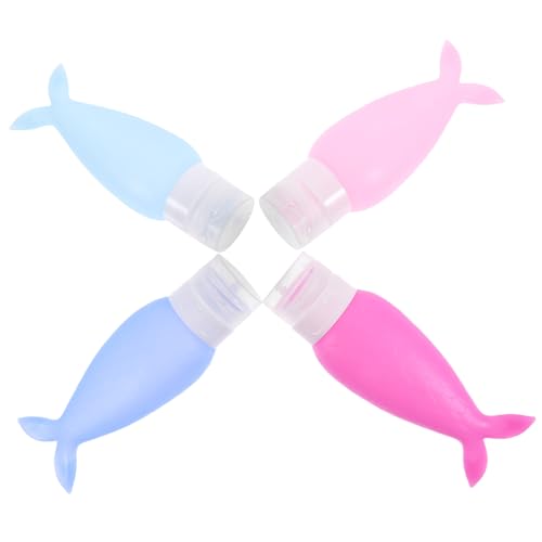DEARMAMY 4Piezas Silicona Rellenables Para Viaje Contenedores De Champú y Cosméticos Compacto y Práctico Para Maquillaje y Cuidado Personal