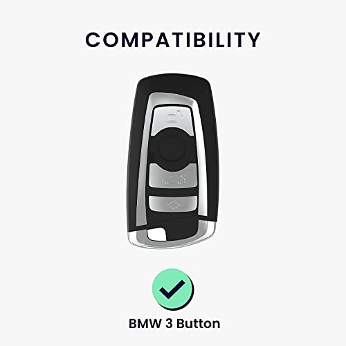 Image of Keyzone TPU car Key Cover Compatible for BMW X4, X3, 5 Series, 6 Series, 3 Series, 7 Series 4 Button smart Key (Type1) (Gold Black)