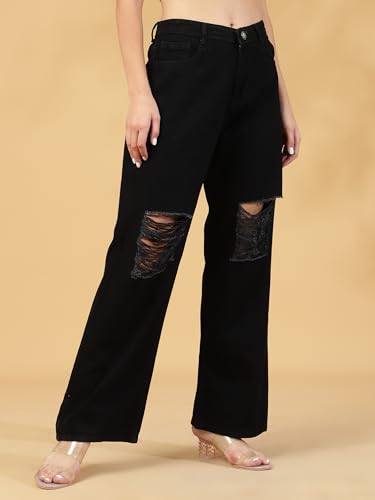 Image of Shasmi Women's Jeans for Women || High Waist Jeans for Women || Bootcut Jeans for Women || Flared Jeans for Women High Waist || Wide Leg Jeans Women || Bell Bottom Jeans for Women (Jeans 168)