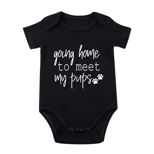Image of SproutJoy Going Home To Meet My Pups Baby Bodysuit Best Friend Baby Bodysuit Coming Soon Animal Lover Baby Bodysuits