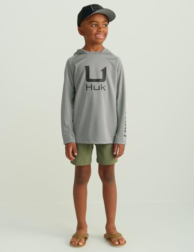 Image of HUK Boys' Icon X Hoodie, Fishing Shirt with Sun Protection for Kids