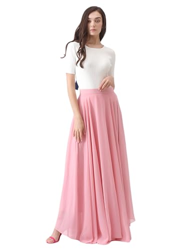 Image of Women's Full Length Georgette Long Skirt- Lehenga with 8 Meters Maxi Flare