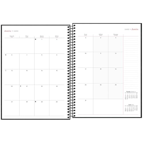 Tilibra - Planner Executivo Espiral 20 x 27,5 cm Cambridge 2025 - Preta