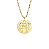 Collar personalizado para hombre y mujer, collar de geometría sagrada, flor de la vida, colgante de tetraedro, joyería de protección