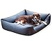 4L Textil Mario Hundebett Kunstleder Hundekorb aus Kunstleder Wasserfestes Hundebett mittelgroße Hunde Hundesofa (100x70 cm, Graphit)