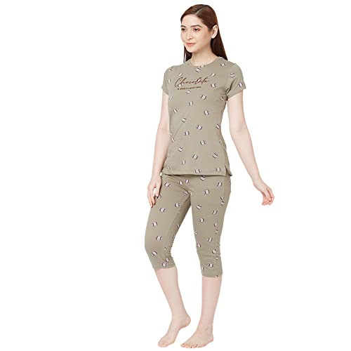 Image of Sweet Dreams Printed Cotton Regular Fit Womens Nightsuit