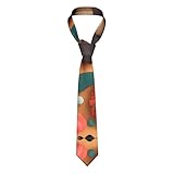 NALoRa Corbata casual de papel cortado con girasoles coloridos para hombre, *#Corbata impresa, fácil de cuidar, adecuada para uso diario, fiesta, baile y celebración, etc., Negro, Taille unique