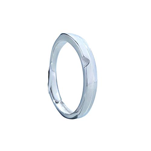 Bague mariage couple argent avec cœur séparable pour votre quotidien