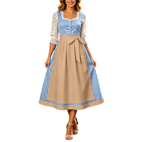 Robe Oktoberfest style corset à lacets traditionnelle pour fête de la bière bavaroise