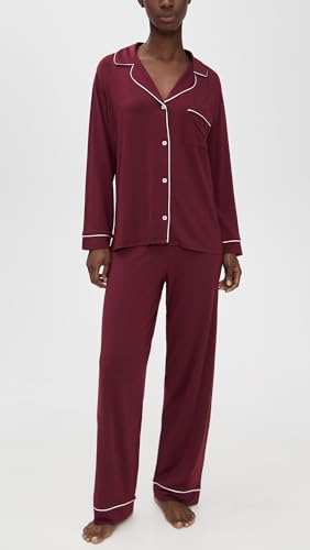 Image of Eberjey Gisele Classic Women's Pajama Set | Long Sleeve Shirt + Long Pants