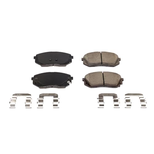 Image of PowerStop Front Brake Pads for Hyundai Elantra GT 2018 |Kona Electric 2019-20 |Sonata 2016-19 |Kia Niro EV 2019-20 |Optima 2016-20 - Z17 Ceramic Brake Pads with Installation Hardware, 17-1826