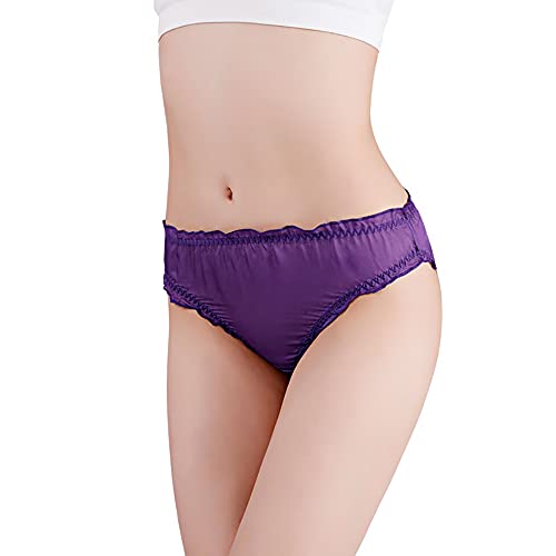 Lingdooo Women Multi Pairs Pure Silk Briefs Panties Soft Smooth Healthy Bikini Classic Casual Underwear (Breathable-6, Xs) #TOP6
