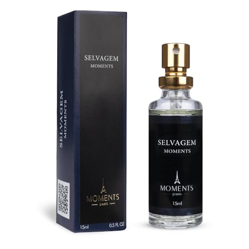 Perfume de Bolso Masculino SELVAGEM 15ml Moments Paris Fragrância Aromatico Citrico Noite Parfum Alta Fixação EDP Spray Presente Mini Frasco Homem Sedutor Sofisticado