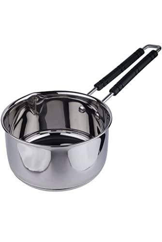 ms Metal Stainless Steel Saucepan /Tea Pan ( Heavy Gauge Flat Bottom) (1.5 lt)