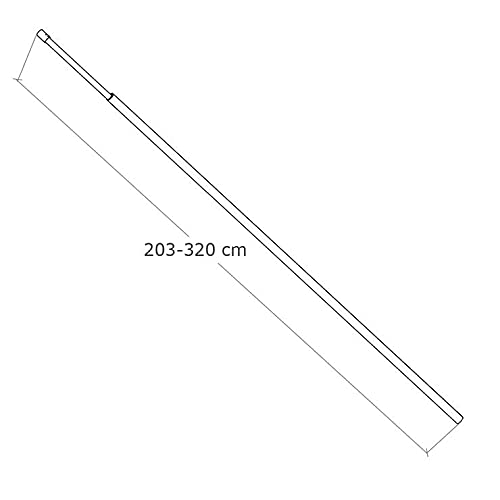 AICA barre de stabilisation au plafond extensible 203-320cm, barre de fixation cylindrique avec la finition chromée