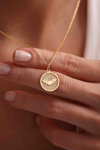 Collier unisexe ailes de chauve-souris gravées bijou LKBEADS - 2