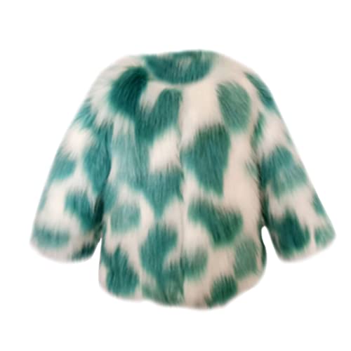 Girls and Toddlers' Winter Print Faux Fur Jacket Cute Fashion Fuzzy Cardigan Thick Warm Soft Loose Coat Birthday Outfits