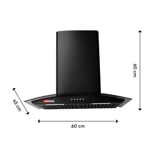 Image of 60 cm 1250 m /hr Wall Mounted Kitchen Chimney (SLEEK BK 60, Push Button, Baffle Filter, Black) - 7 Years Motor Warranty | Proudly Made in India (Push Button, Baffle Filter)