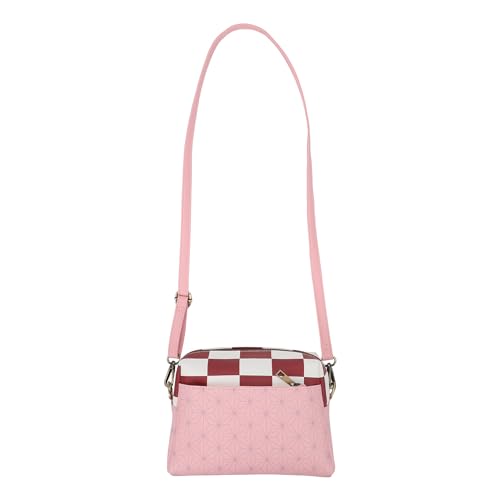 Demon Slayer Nezuko Metal Badge Women's Pink Crossbody Handbag3