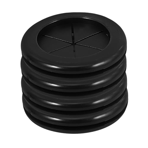 CATIEBYE 4pcs Black Rubber Grommets for Cable Management and Fire Resistant Desk Hole Covers Flexible Cord Protector for Use Inner Opening