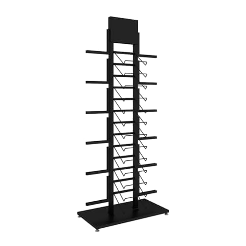 Présentoir de sol en carrelage grand format pour organiser un showroom de marbre et bois