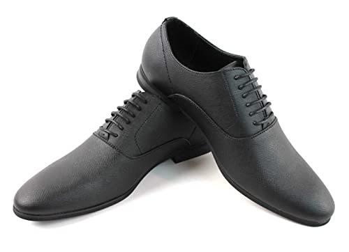 New Men's Plain Pointed Round Toe Dress Shoes Lace up Oxfords by Azar3